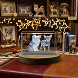 Crystal Chihuahua Trophy Sculpture with Free LED Base Light | Unique Engraved Pet Recognition