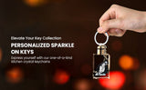 Personalized Keychain with Custom Photo and LED Light A&B Crystal Collection