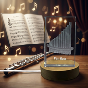 Pan Flute 3D Engraved Crystal 