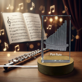 Pan Flute 3D Engraved Crystal Recognition Trophy Award - Exquisite LED Illuminated Musical Keepsake - Custom Award From A&B Crystal Collection
