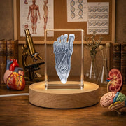 Foot Trophy Award 3D Engraved Crystal — Made in Canada