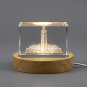 Hassan II Mosque in Casablanca 3D Engraved Crystal Model