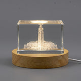 Hassan II Mosque — 3D laser-engraved crystal keepsake, Made in Canada