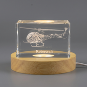 Rotorcraft Plane Engraved Crystal - A Thoughtful Gift for Helicopter Enthusiasts