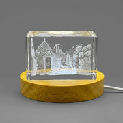 Trulli House 3D Engraved Crystal Italian Architecture Gift — Made in Canada