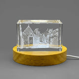 Trulli house — 3D laser-engraved crystal keepsake, Made in Canada