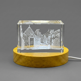 Trulli House 3D Engraved Crystal Italian Architecture Gift
