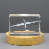 Glider Plane Engraved 3D Engraved Crystal Gift — Made in Canada