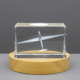 Glider Plane Engraved Crystal Gift for Aviation Enthusiasts