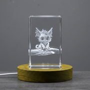 Cyanstrum 3D Engraved Crystal - Adorable Fantasy Creature Gift