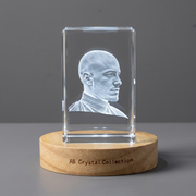 Bald Head 3D Engraved Crystal Keepsake Gift