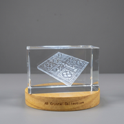 3D Engraved Crystal Pachisi Game Set with LED Base | Luxurious Gift for Strategy Lovers
