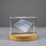 Pachisi Game Set 3D Engraved Crystal — Made in Canada