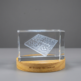 3D Engraved Crystal Pachisi Game Set with LED Base | Luxurious Gift for Strategy Lovers