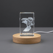 Personalized 3D Engraved Crystal Bald Eagle Trophy Award - Recognition Gift for Bird Lovers