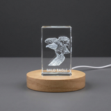 Personalized 3D Engraved Crystal Bald Eagle Trophy Award - Recognition Gift for Bird Lovers
