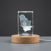 Serbia 3D Engraved Crystal 