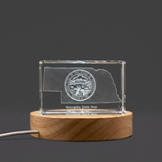 Nebraska 3D Engraved Crystal 