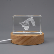 Brunei 3D Engraved Crystal 