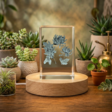 3D Engraved Crystal Chrysanthemum Award Trophy - Handmade Recognition Art from Canada - Custom Award From A&B Crystal Collection