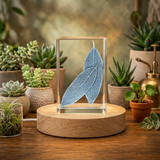 Recognition Elegant 3D Engraved Bay Leaf Trophy Crystal Décor - Unique Botanical Art Keepsake