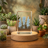 3D Engraved Crystal Gladiolus Trophy Award with LED Base