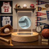 3D Engraved Crystal Volleyball Trophy Recognition - Illuminated Keepsake Home Decor - Custom Award From A&B Crystal Collection