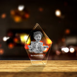 Personalized 3D Crystal Photo Gifts - Made in Canada Iceberg Large Without LED Base A&B Crystal Collection