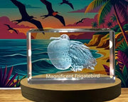 Magnificent Frigatebird 3D Engraved Crystal Trophy Award - Unique Recognition Gift & Decor