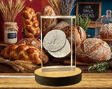 Pita Bread 3D Engraved Crystal Trophy Award - Recognition Heritage Gift with Free LED Base