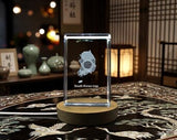 South Korea Recognition 3D Engraved Crystal Trophy Award with LED Base Light - Unique Souvenir