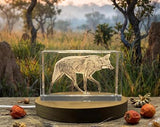 Maned Wolf 3D Engraved Crystal Trophy Award - Recognition for Nature Lovers - LED Base Included - Custom Award From A&B Crystal Collection