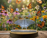 Black Swallowtail Butterfly Crystal Trophy Award Recognition with LED Base Light - Nature Gift