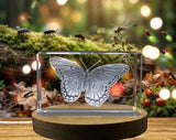 Red Spotted Purple Butterfly Crystal Trophy Award with Recognition - Exquisite 3D Engraved Decor