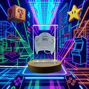 3D Engraved Crystal Game Controller 1998 with LED Base Light - A Gaming Tribute