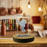 Radish 3D Engraved Crystal Sculpture With LED Base - Unique Gift Recognition