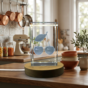 Cheery 3D Engraved Crystal Sculpture Gift with Free LED Base Light