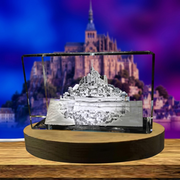 Le Mont-Saint-Michel 3D Engraved Crystal