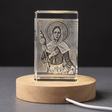 Saint Germain Cousin 3D Engraved Crystal Gift - Custom Award From A&B Crystal Collection