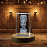 Nefertiti Egyptian 3D Engraved Crystal Trophy Award Recognition | Exquisite Tribute to Ancient Queen