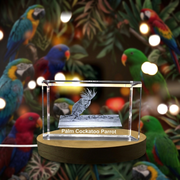 3D  Crystal Palm Cockatoo Sculpture - Nature-Inspired Artistry & Illumination