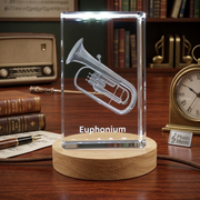Euphonium 3D Engraved Crystal | Musique 3D Saisie de cristal gravé