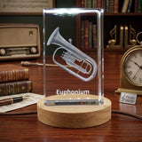 Euphonium 3D Engraved Crystal Trophy Recognition — Made in Canada