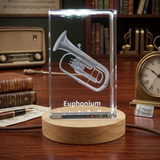 Euphonium 3D Engraved Crystal | Musique 3D Saisie de cristal gravé