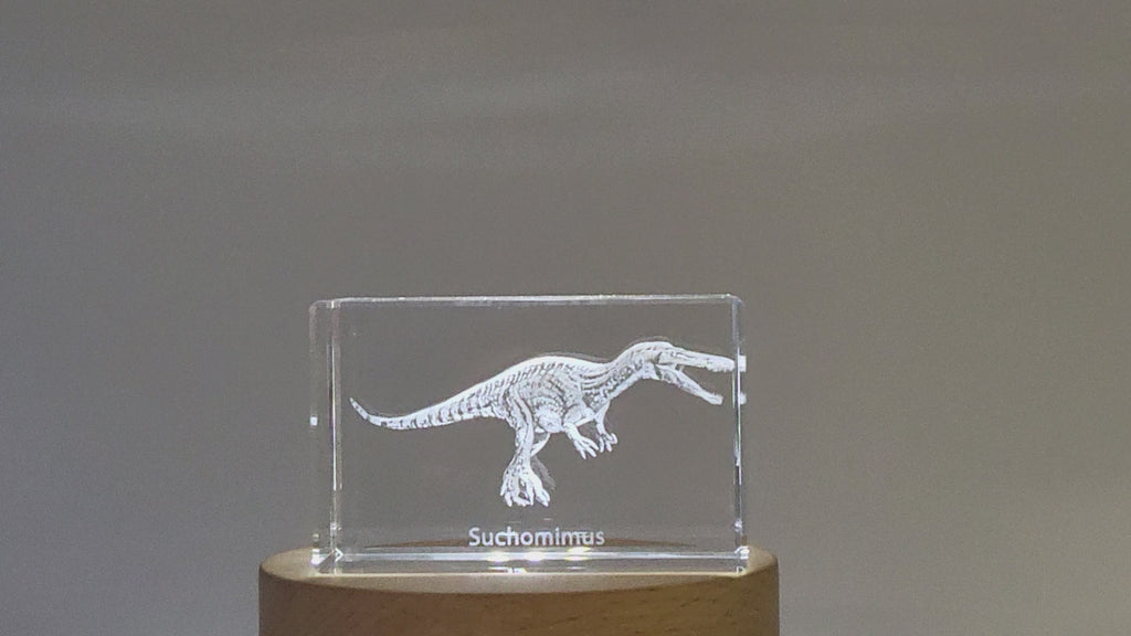 Suchomimus Dinosaur 3D Engraved Crystal