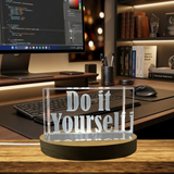 Motivation Recognition Quote #8 | 3D Engraved Crystal With LED Base, Gift Box Packaging - Custom Award From A&B Crystal Collection