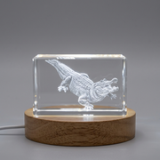 Unique 3D Engraved Crystal with Alligator Design - Perfect Gift for Reptile Lovers