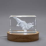 3D Engraved Crystal Alligator Trophy Award - Unique Recognition Gift for Reptile Lovers with LED Base - Custom Award From A&B Crystal Collection
