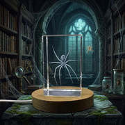 Brown Recluse Spider 3D Engraved Crystal Trophy Award - Unique Recognition Gift for Nature Enthusiasts