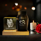 Pet 3D Crystal Personalized with Urn - Elegant Memorial Set for Beloved Pets AB Crystal Collection